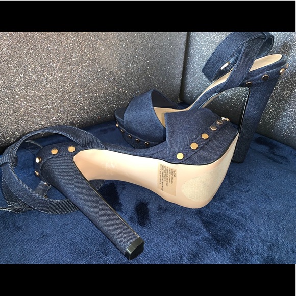 Denim High Heels - Picture 2 of 4
